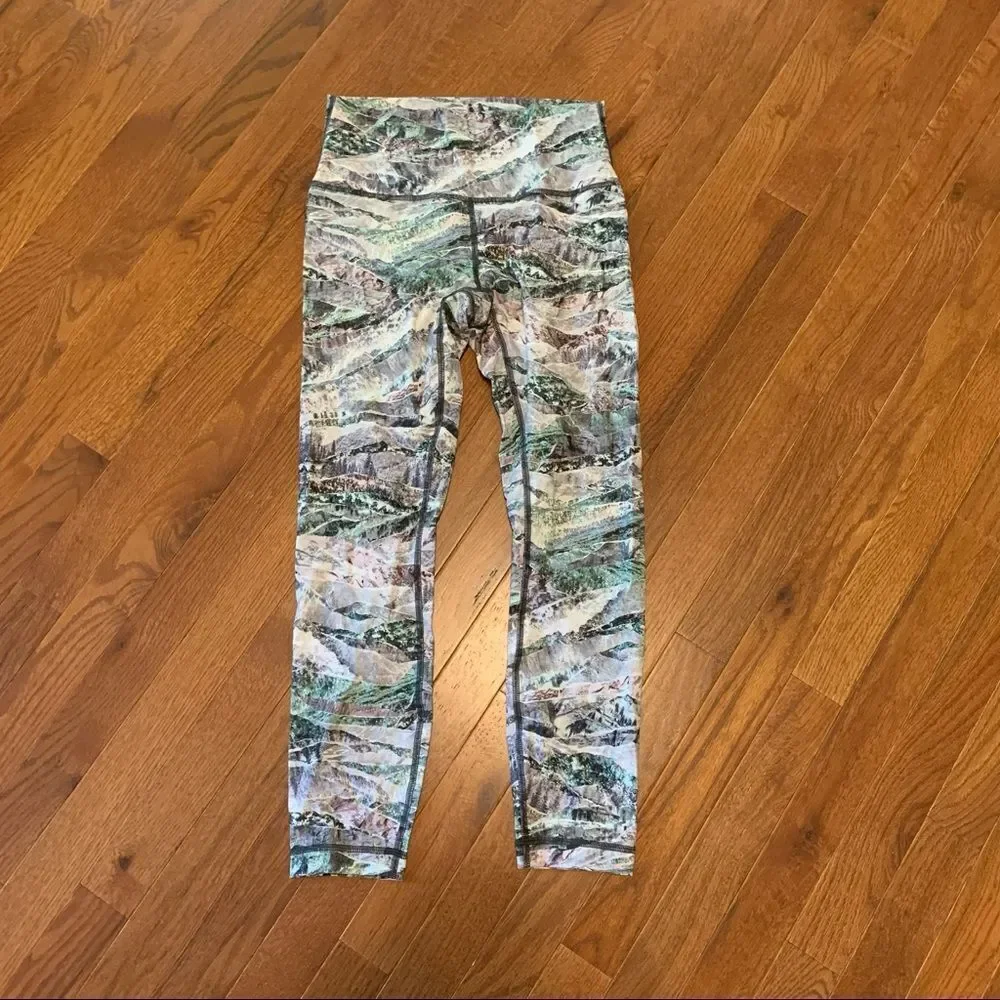 LULULEMON Wunder Under Hi Rise Tight Gray Print 6